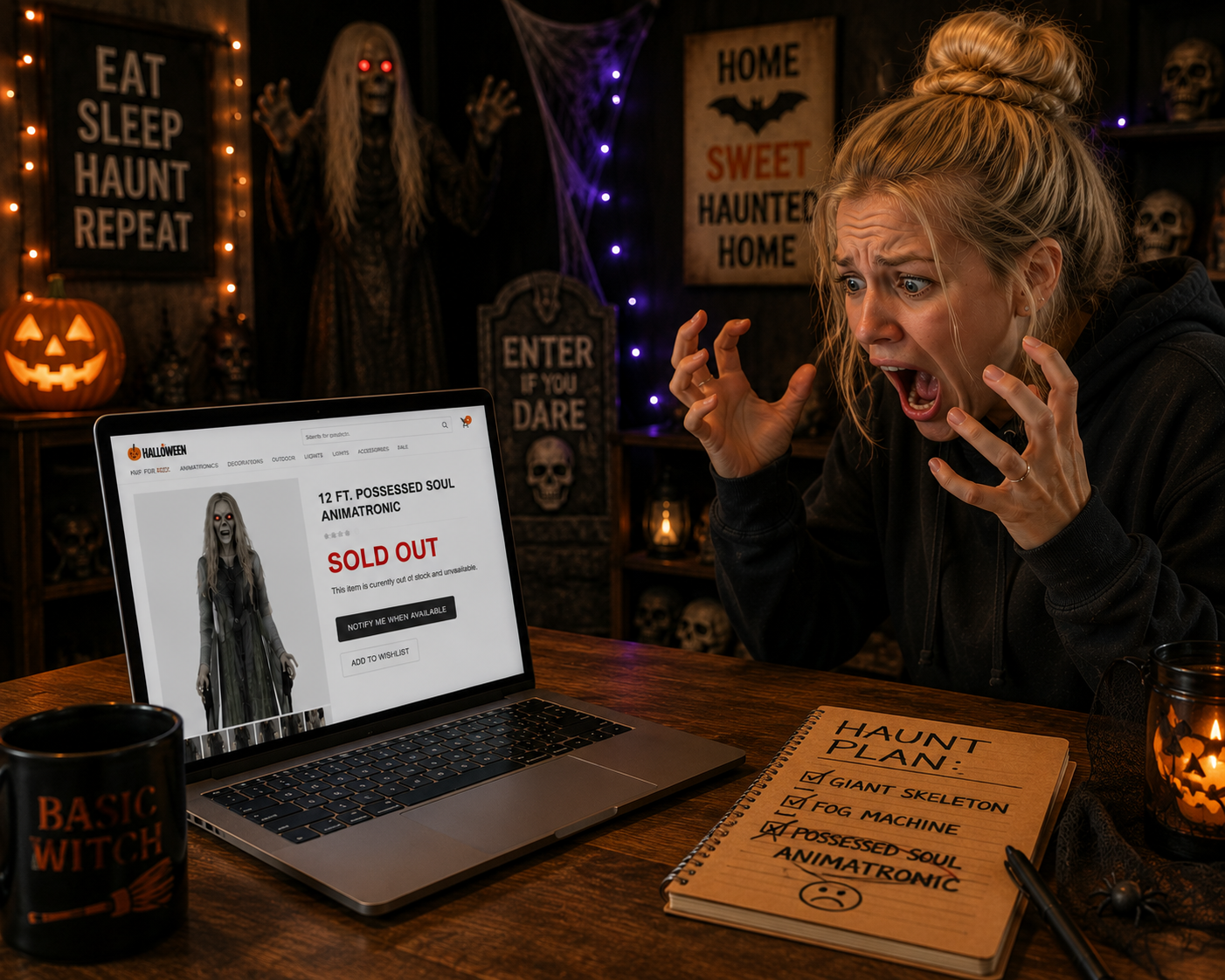 The Emotional Stages of an Out-of-Stock Halloween Animatronic